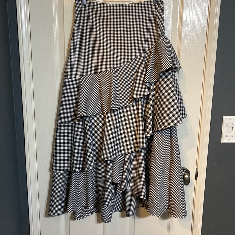 Black and white checkered skirt